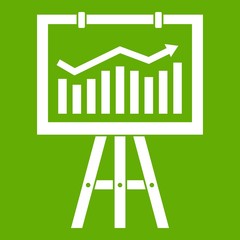 Poster - Flipchart with marketing data icon green