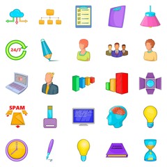 Poster - Working mood icons set, cartoon style