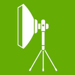Poster - Studio lighting equipment icon green