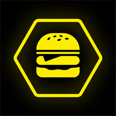 Sticker - Neon Button Polygon - Hamburger