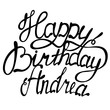 Happy birthday Andrea name lettering