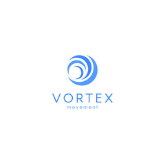 Aufkleber - Abstract blue color wave, vortex vector logo, water new technology icon.