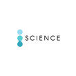 Abstract blue, turquoise color science logo, molecule vector logo.