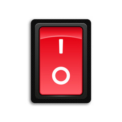 Fototapete - Red icon On and Off toggle switch button. Realistic vector illustration.
