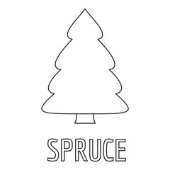 Sticker - Spruce icon. Outline illustration of spruce vector icon for web