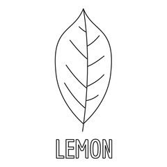 Sticker - Lemon leaf icon. Outline illustration of lemon leaf vector icon for web