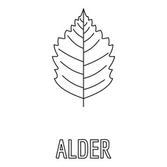 Sticker - Alder leaf icon. Outline illustration of alder leaf vector icon for web