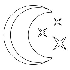 Poster - Moon icon. Outline illustration of moon vector icon for web