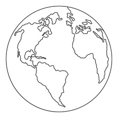 Poster - Continent planet icon. Outline illustration of continent planet vector icon for web