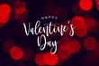 Happy Valentine's Day Celebration Text Over Red Duotone Bokeh Lights Background