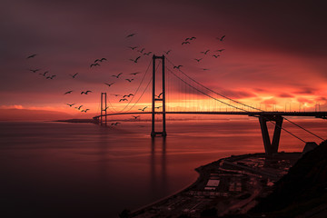 Osman Gazi Bridge (Izmit Bay Bridge). Izmit, Kocaeli, Turkey