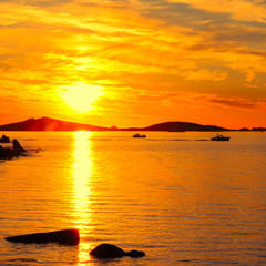 Poster - Scilly Isles Sunset from St Marys