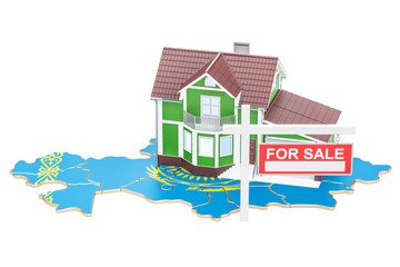 Poster - Property for sale and rent in Kazakhstan concept. Real Estate Sign, 3D rendering