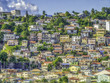 House covered hillside in Fort-de-France, capital city of Martinique, an overseas department of France. 