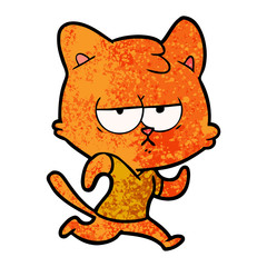 bored cartoon cat