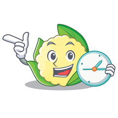 Poster - With clock cauliflower character cartoon style