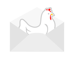 Canvas Print - mail chicken hen poultry livestock animal image vector