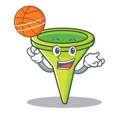 Sticker - With basketball funnel character cartoon style