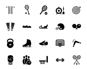 Canvas Print - Sports equipment icon set