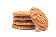 Oatmeal cookies on a white background. Isolate. Selective focus.  