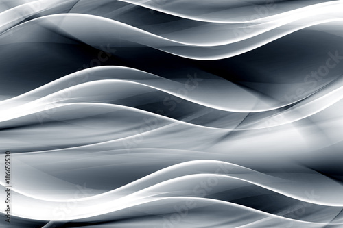 Cuadros en Lienzo Abstract Black Gray White Irregular Flowing Waves Design Three-dimensional Backg