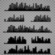 The silhouette of the city in a flat style. Modern urban landscape.vector illustration