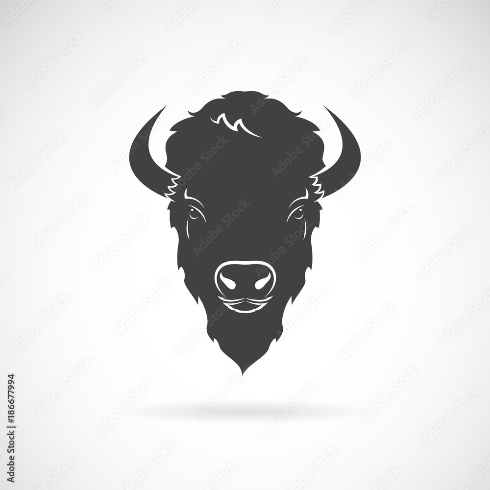 Vector of a buffalo head design on white background. Wild Animals. - obrazy, fototapety, plakaty 