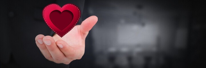 Poster - open hand and heart in room
