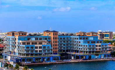 Sticker - Blue Condo Building Construction in Aruba