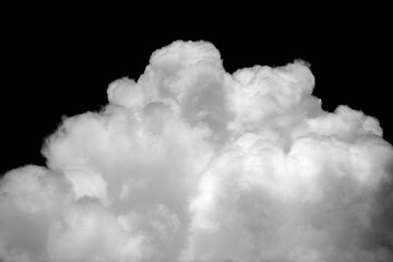 Wall Mural - close-up cumulus cloud on black background