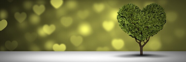 Poster - Valentines heart tree and love hearts background