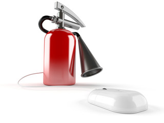 Poster - Fire extinguisher with computer mouse