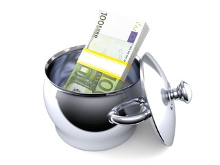 Sticker - Kitchen pot with money