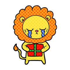 crying cartoon lion