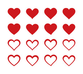 Wall Mural - hearts set