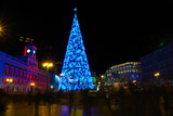 Fototapeta Góry - Christmas tree, Puerta del Sol, Madrid, Spain