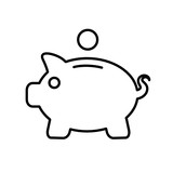Fototapeta  - skarbonka świnka ikona