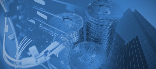 Poster - Composite image of bitcoin