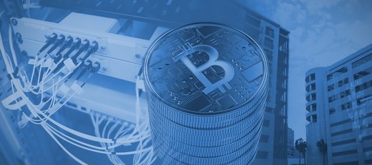 Poster - Composite image of bitcoin