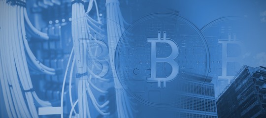 Poster - Composite image of bitcoin