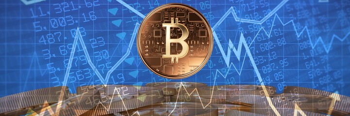 Poster - Composite image of bitcoin