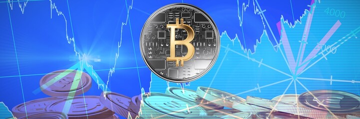 Poster - Composite image of bitcoin