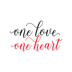 Wall Mural - One Love One Heart Lettering