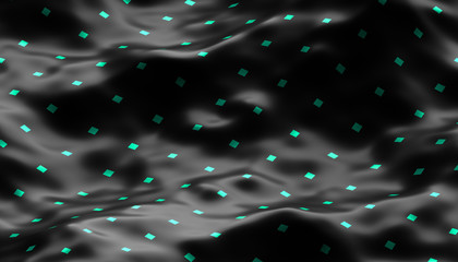 Poster - Abstract 3d rendering of smooth surface with ripples, cloth with waves, modern background design for poster, cover, branding, banner, placard