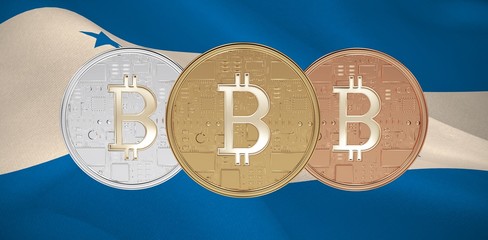 Poster - Composite image of bitcoin