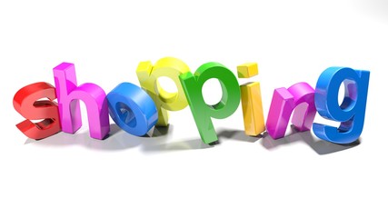 Leinwandbilder - Colorful shopping write - 3D rendering