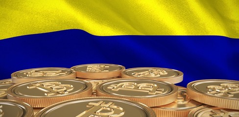 Poster - Composite image of bitcoin