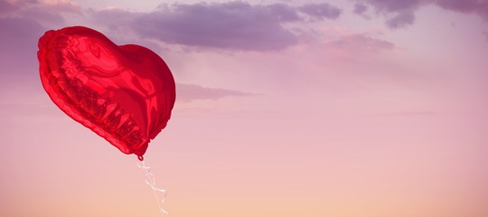 Poster - Composite image of red heart balloon