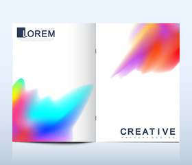 Fototapete - Modern vector template for brochure, leaflet, flyer, cover, catalog in A4 size. Abstract fluid 3d shapes vector trendy liquid colors backgrounds set. Colored fluid graphic composition illustration.