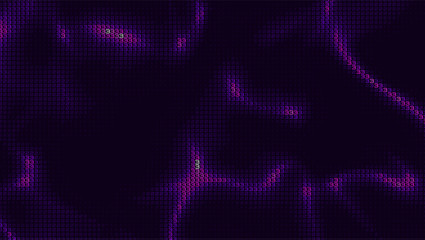 Poster - Vector abstract big data visualization. Violet glowing data flow as binary numbers. Computer code representation. Cryptographic analysis, hacking. Bitcoin, blockchain transfer. Pattern of program code